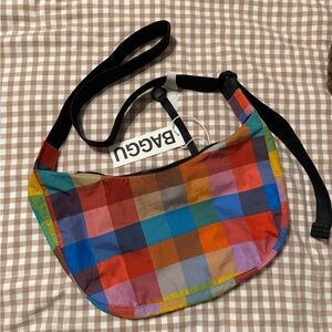 Baggu Madras OU medium crescent NWT